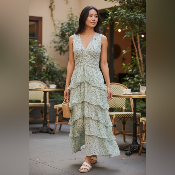 1 state green dress Hunter Green One Shoulder Side Draped Maxi Dress main image 1